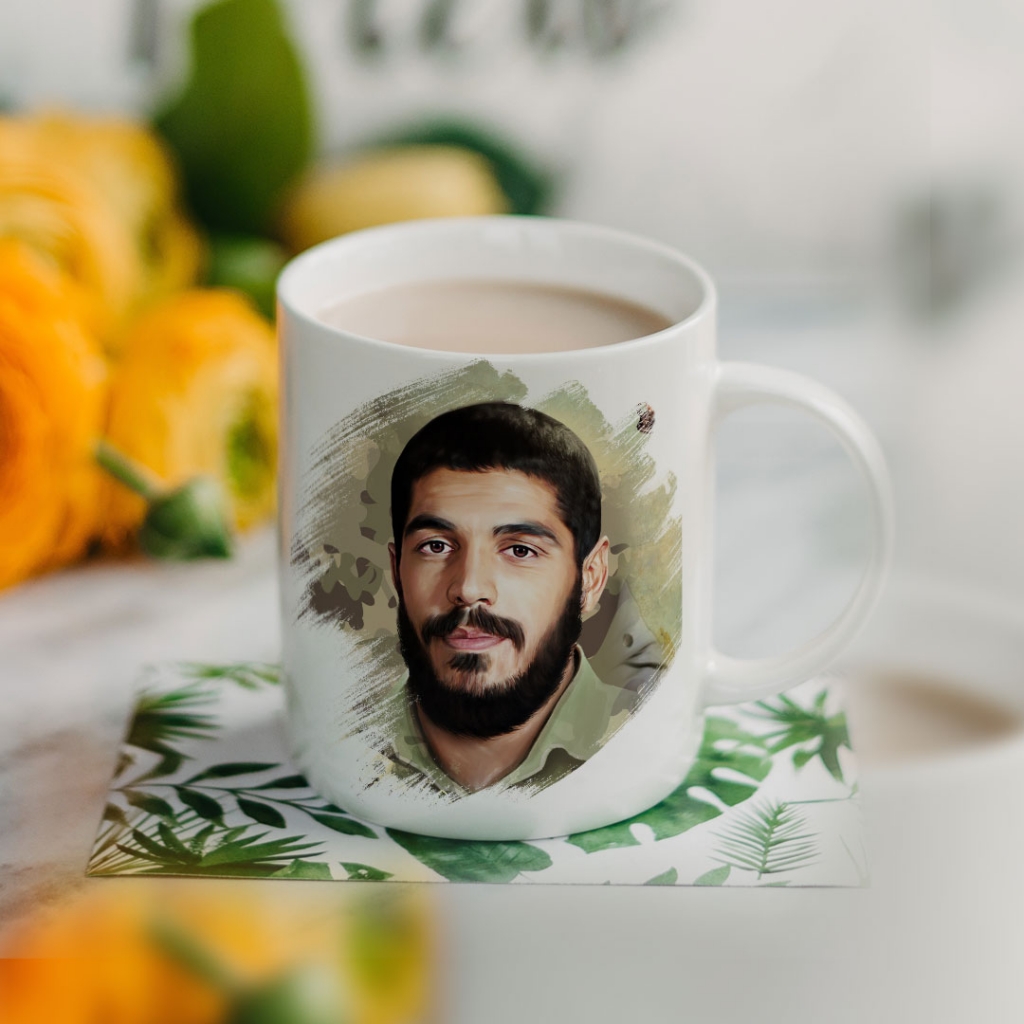 لیوان سرامیکی(ماگ) با کیفیت نقاشی شهید ابراهیم هادی + هدیه ویژه