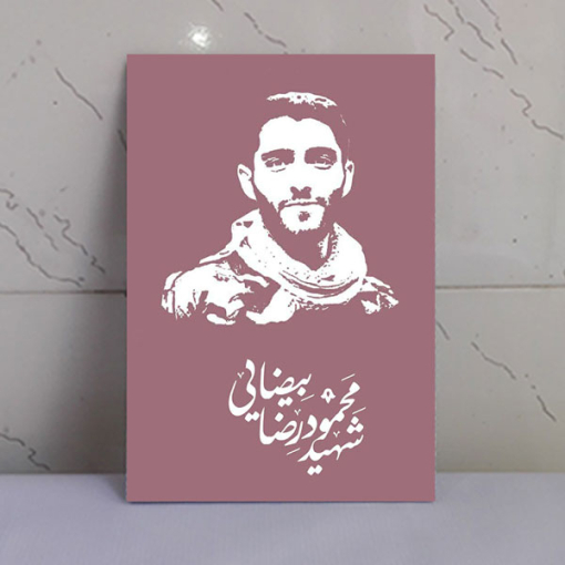 قاب شاسی شهدا نقاشی شهید محمودرضا بیضایی مدافع حرم