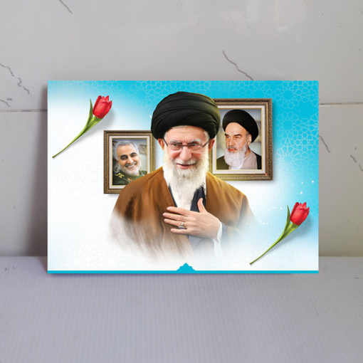 قاب شاسی رهبری و قاب امام(ره) و حاج قاسم