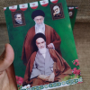 قاب عکس امام و رهبری و شهیدان سلیمانی و فخری زاده