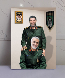 قاب شاسی عکس شهید حاج قاسم سلیمانی و حاج احمد کاظمی باکیفیت عالی