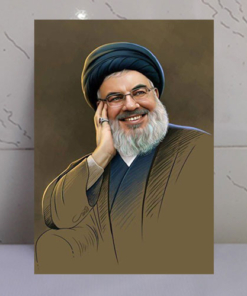 قاب شاسی نقاشی شهید سید حسن نصرالله