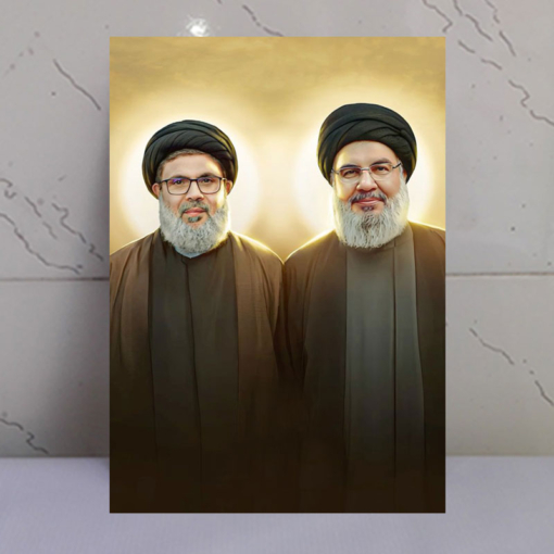 قاب شاسی شهد سید حسن نصرالله و شهید صفی الدین (دیواری و رومیزی)