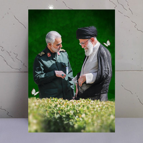 قاب شاسی رهبری و شهید حاج قاسم سلیمانی