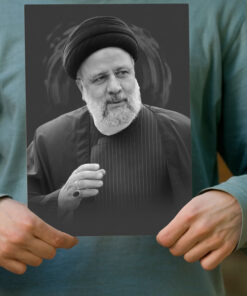 پوستر باکیفیت سیاه و سفید شهید سیّد ابراهیم رئیسی جنس گلاسه