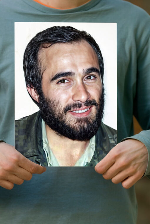 پوستر عکس شهید حاج حسین خرازی علمدار جبهه ها