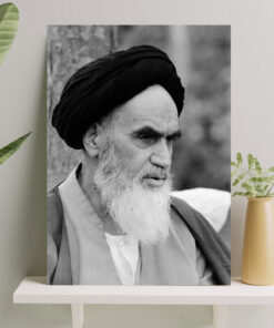 قاب شاسی امام خمینی طرح سیاه و سفید