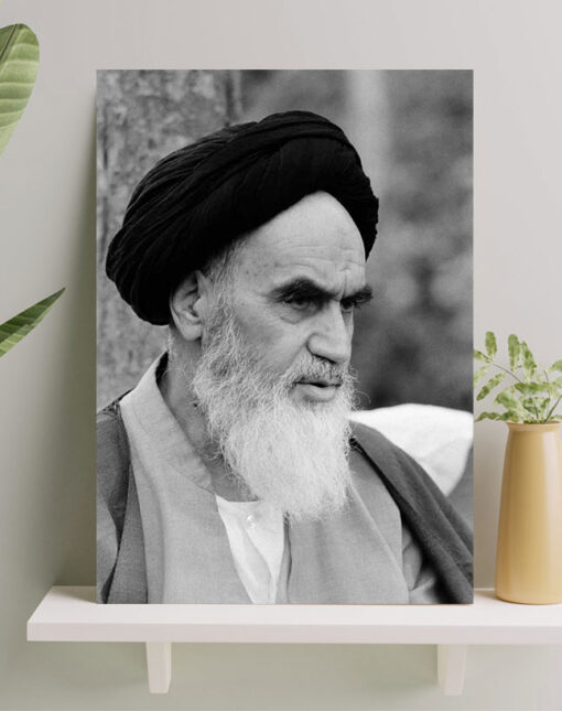 قاب شاسی امام خمینی طرح سیاه و سفید