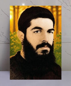 قاب شاسی شهید پهلوان ابراهیم هادی با ریش بلند