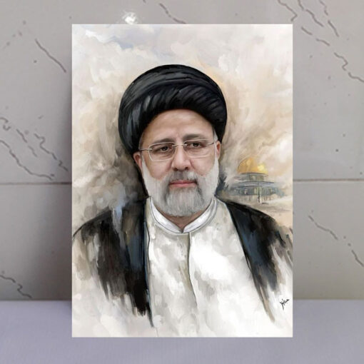 قاب شاسی نقاشی زیبای شهید رئیسی