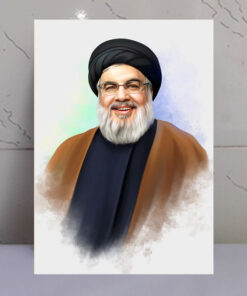 قاب شاسی نقاشی شهید سید حسن نصرالله باکیفیت فوق العاده