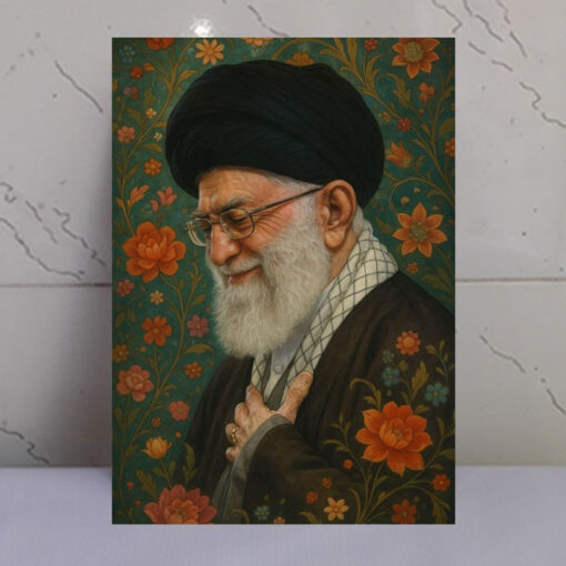 قاب شاسی رهبری در میان گل و آبرنگی