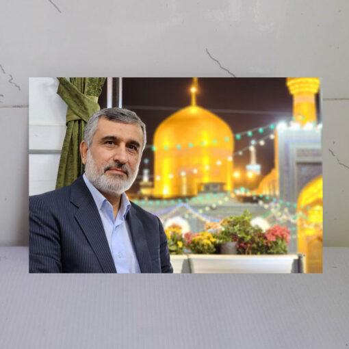 قاب شاسی شهید امیرعلی حاجی زاده و حرم امام رضا(ع)