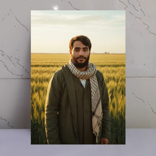 قاب شاسی شهید محمدحسین محمدخانی در دشت زیبای گندم زار