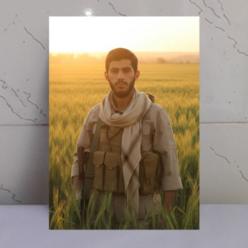 قاب شاسی شهید احمد مشلب در دشت زیبای گندم زار