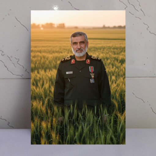 قاب شاسی شهید سردار شهید حاجی زاده در دشت زیبای گندم زار