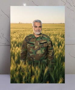 قاب شاسی شهید حاج قاسم سلیمانی در دشت زیبای گندم زار