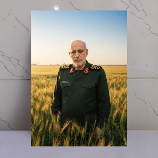 قاب شاسی شهید سردار شهید غلامرضا محرابی در دشت زیبای گندم زار