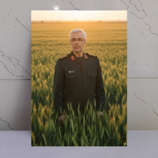 قاب شاسی شهید سردار شهید محمد باقری در دشت زیبای گندم زار