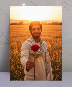 قاب شاسی شهید محسن حججی در دشت زیبای گندم زار