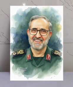 قاب شاسی تصویر آبرنگی شهید علی شادمانی