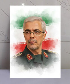 قاب شاسی سردار شهید محمد باقری/طرح زمینه پرچم ایران