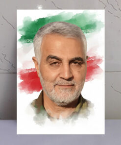 قاب شاسی سردار شهید قاسم سلیمانی/طرح زمینه پرچم ایران