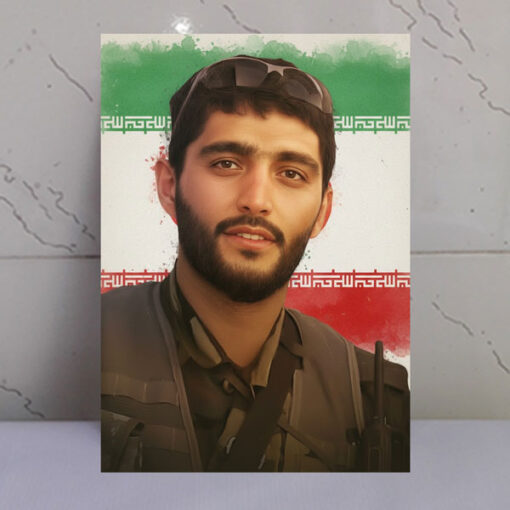 قاب شاسی شهید محمودرضا بیضایی/طرح زمینه پرچم ایران