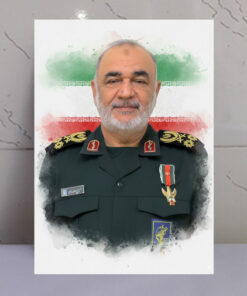 قاب شاسی سردار شهید حسین سلامی/طرح زمینه پرچم ایران