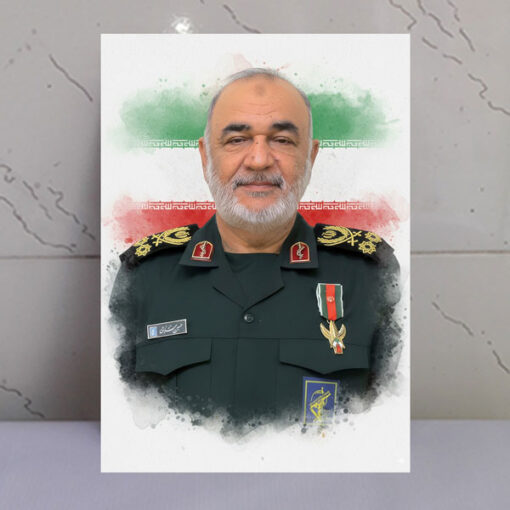 قاب شاسی سردار شهید حسین سلامی/طرح زمینه پرچم ایران