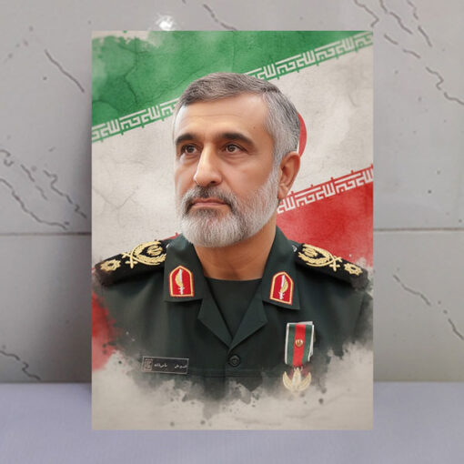قاب شاسی سردار شهید حاجی زاده/طرح زمینه پرچم ایران