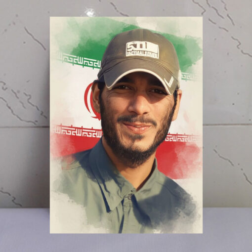 قاب شاسی شهید محمد هادی ذوالفقاری/طرح زمینه پرچم ایران