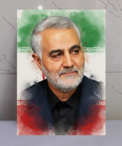 قاب شاسی شهید حاج قاسم سلیمانی/طرح زمینه پرچم ایران