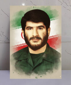 قاب شاسی شهید سید مجتبی علمدار/طرح زمینه پرچم ایران