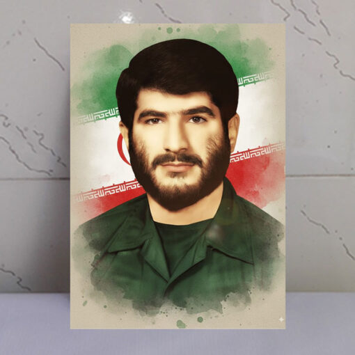 قاب شاسی شهید سید مجتبی علمدار/طرح زمینه پرچم ایران