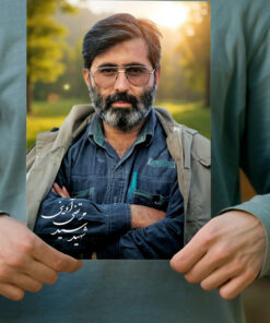 پوستر شهید آوینی با پس زمینه جنگل