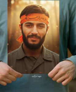 پوستر شهید ابراهیم همّت با سربند یا زهرا(س)