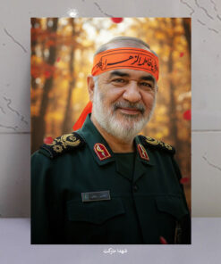 قاب شاسی سردار شهید حسین سلامی با سربند یا زهرا(س)