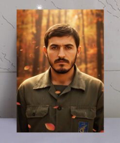 قاب شاسی شهید سردار مهدی زین الدین با زمینه جنگل قاب شاسی شهید سردار مهدی زین الدین با زمینه جنگل