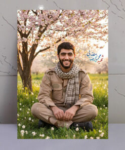 قاب شاسی شهید محمودرضا بیضایی با زمینه طبیعت