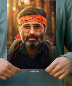 پوستر شهید سید مرتضی آوینی با سربند یا زهرا(س)