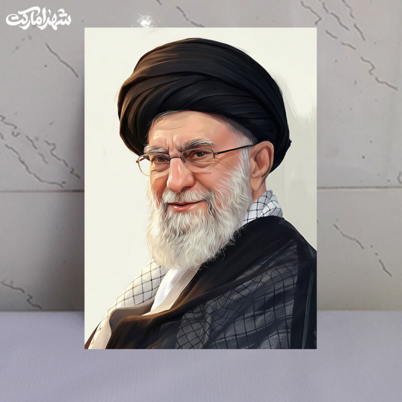 قاب شاسی تصویر باکیفیت نقاشی شهید خامنه ای