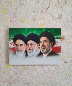 قاب شاسی عکس امامین انقلاب امام خمینی و امام خامنه ای و رهبر شهید