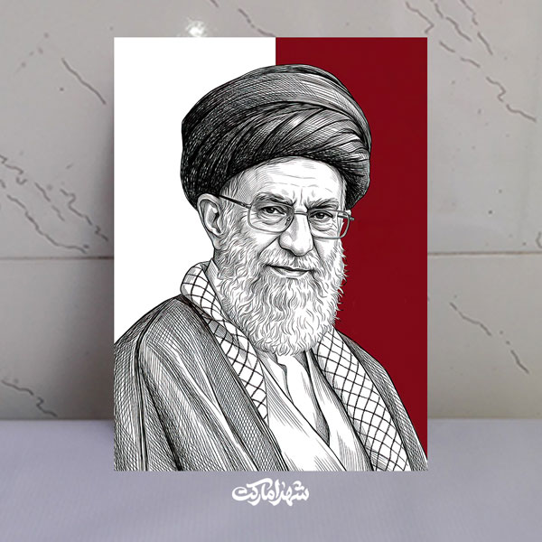 قاب شاسی تصویر خطی امام شهید سید علی خامنه ای قاب شاسی تصویر خطی امام شهید سید علی خامنه ای