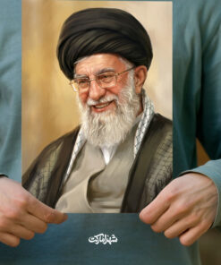 پوستر نقاشی خنده رهبر شهید سید علی خامنه ای