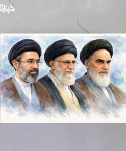 قاب شاسی امام خمینی و رهبر شهید و امام خامنه ای طراحی دیجیتال