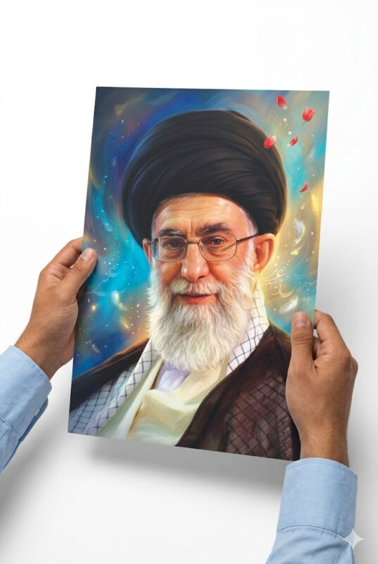 پوستر نقاشی دیجیتال شهید خامنه ای