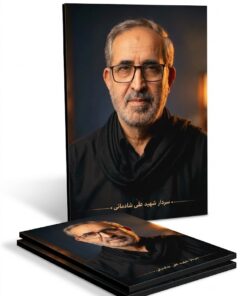 قاب شاسی سردار شهید علی شادمانی با شال و پیراهن مشکی