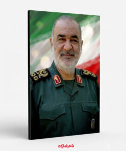 قاب شاسی سردار شهید حاج حسین سلامی با پرچم سه رنگ ایران