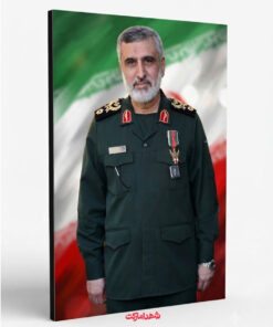 قاب شاسی سردار شهید امیرعلی حاجی زاده با پرچم سه رنگ ایران